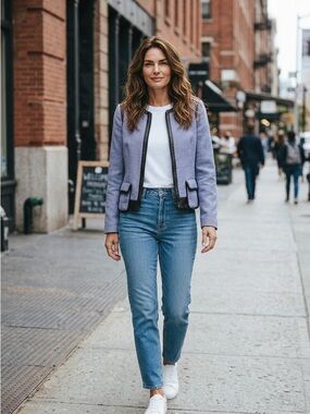 Sandro Straight-Leg Jeans in Mid Blue